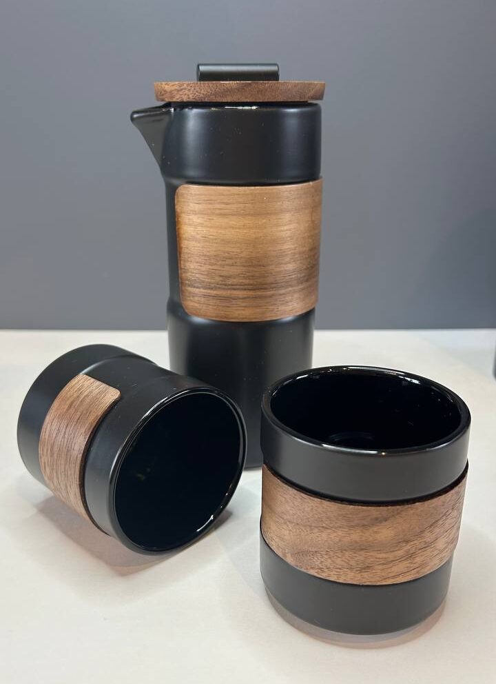 Ceramic Cup with wooden sleeve